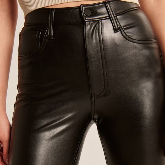 Abercrombie & Fitch Curve Love Vegan Leather Black Skinny Pants - Picture 7 of 11